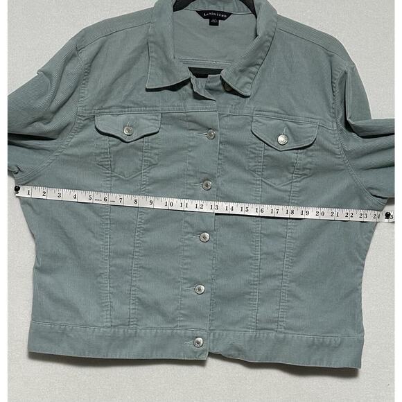 Lands' End Women's Corduroy Green Color Jacket Size 18-20 XL With Chest Pockets - Picture 8 of 10